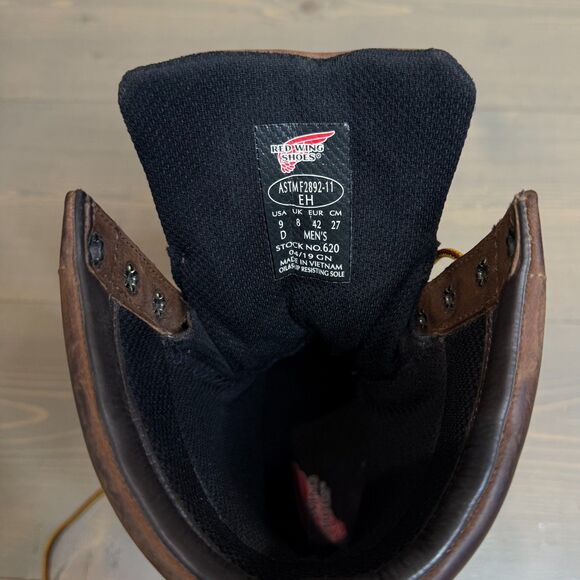 Red Wing 620 LoggerMax Men's 9-inch Waterproof Soft Toe Leather Boots Men's 9 - Picture 8 of 8